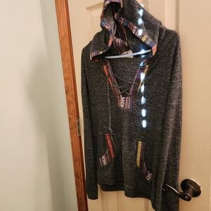 Skönhet Baja Hippie Hoodie aka Drug Rug Sz L Rastawear